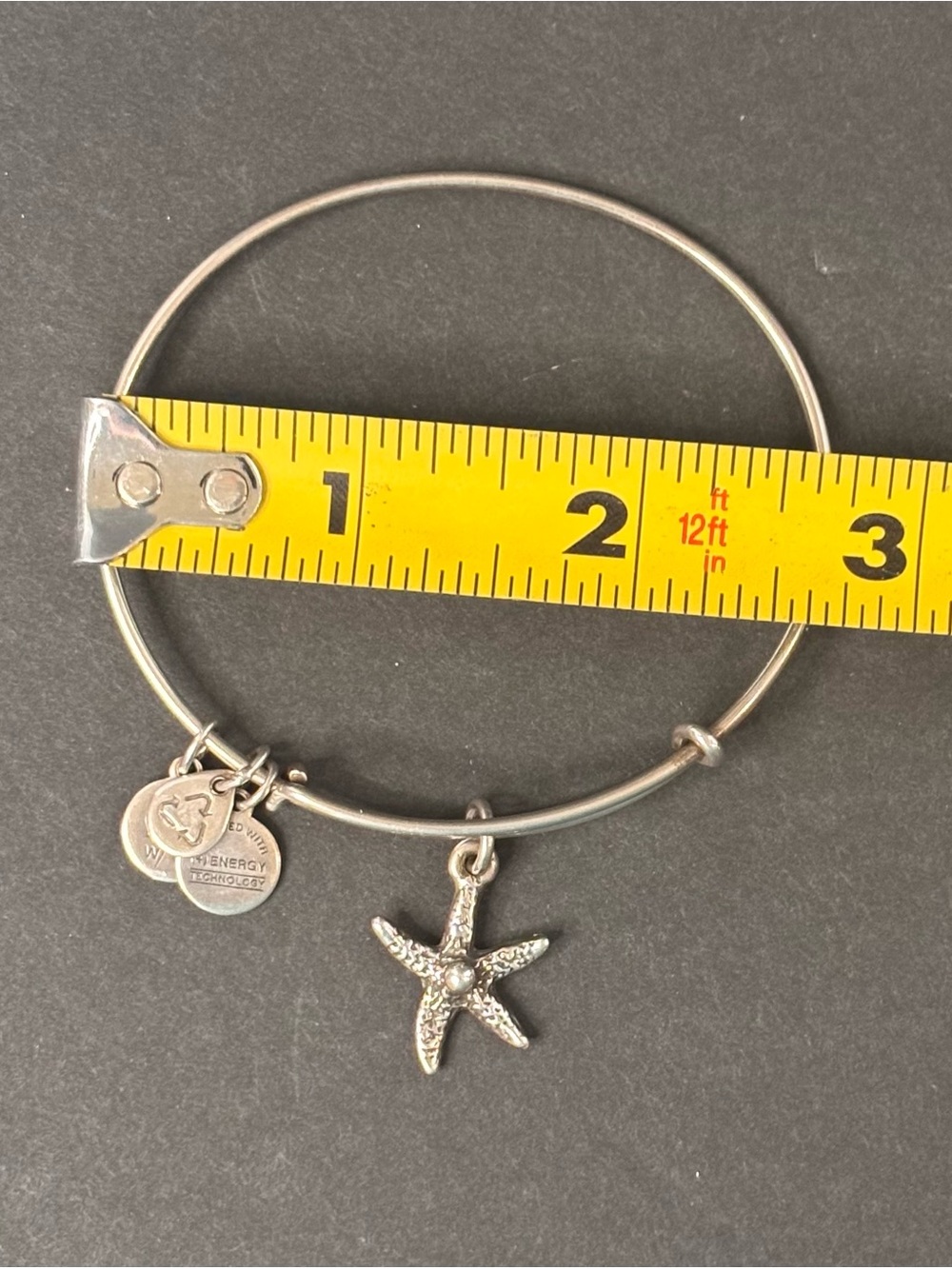 Alex & Ani Silver " Starfish " Beach Charm Bangle Bracelet Metal - Picture 6 of 7